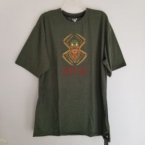 LEAF Lake Eden Arts Festival T Shirt Mens 3X L Green Spider Graphic New